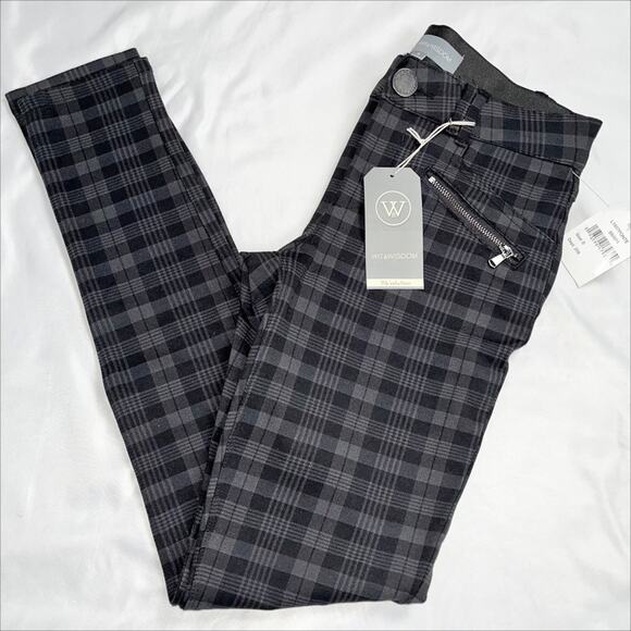 Wit & Wisdom Ab-Solution Ponte Black & Gray Plaid Skinny Pants Size 0 NWT - Picture 6 of 13